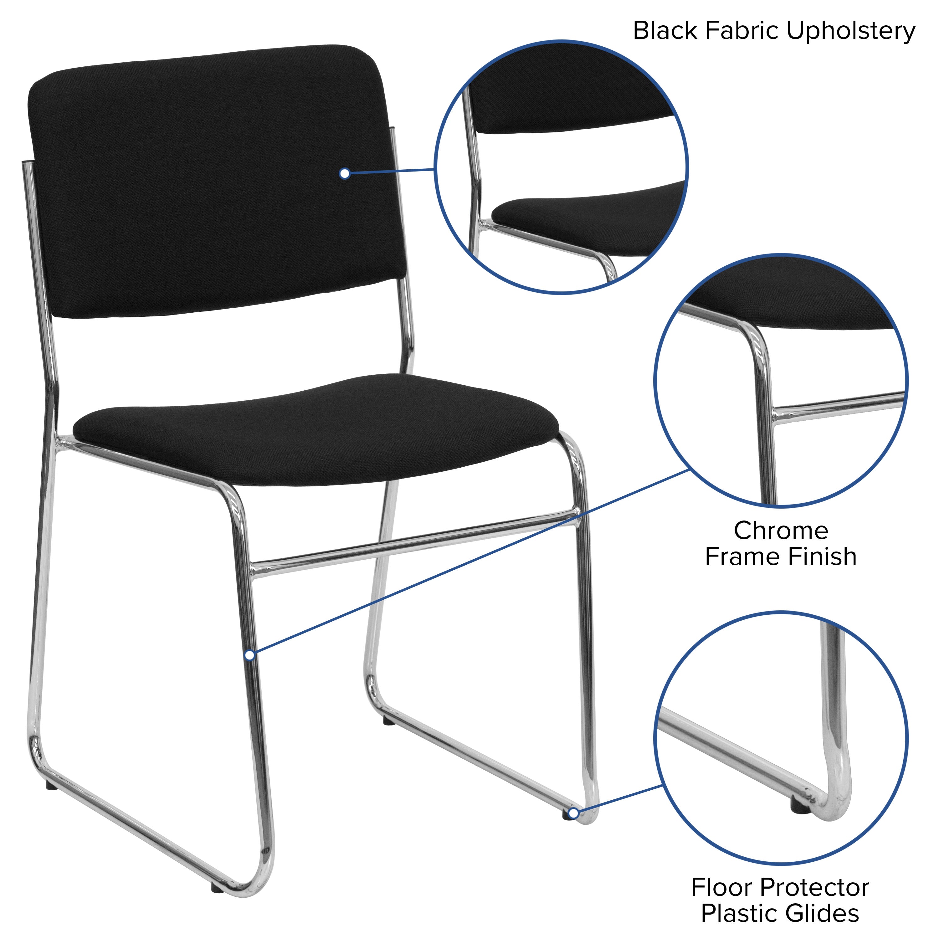 FLASH High Density Stacking Chair 227kg Capacity Sled Base