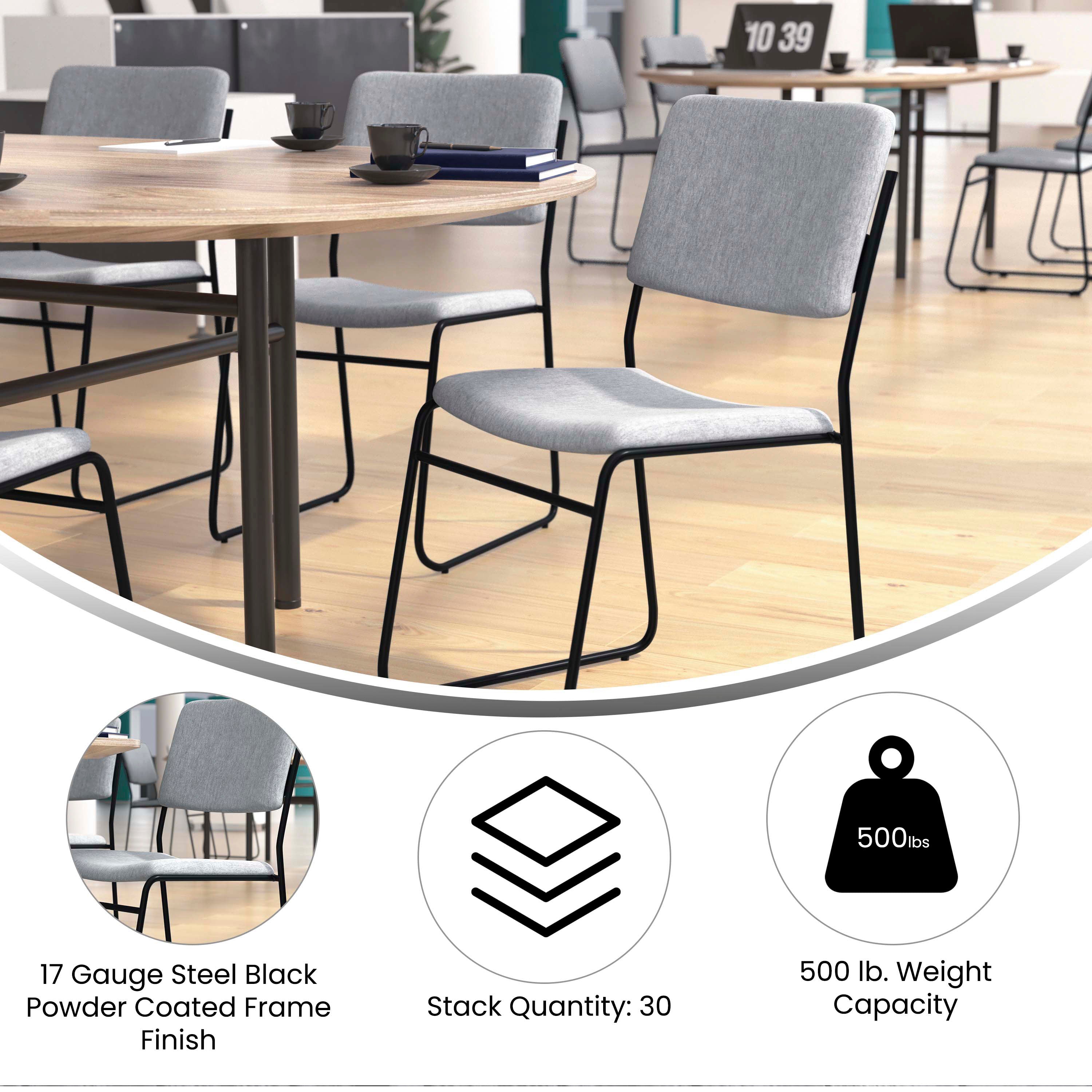 FLASH High Density Stacking Chair 227kg Capacity Sled Base